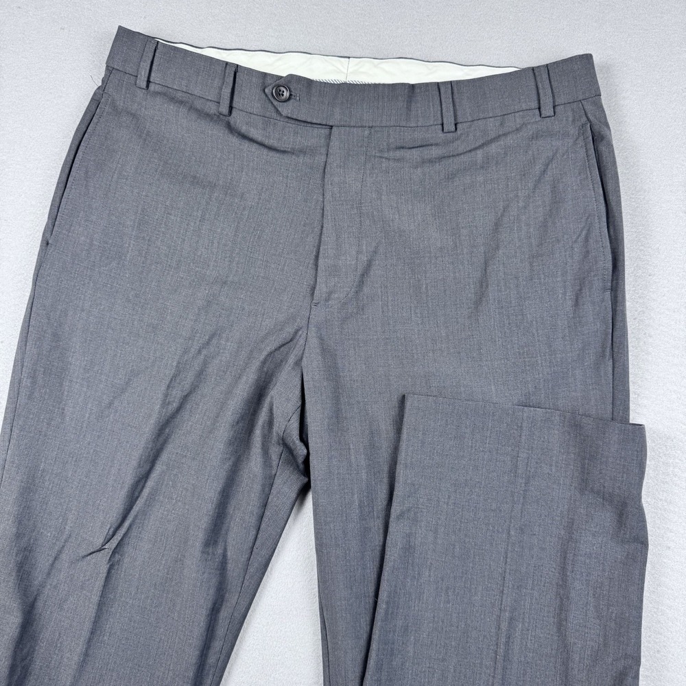 Brooks Brothers Madison Fit Wool Pants 38x30 Gray Straight Extended Button Flat